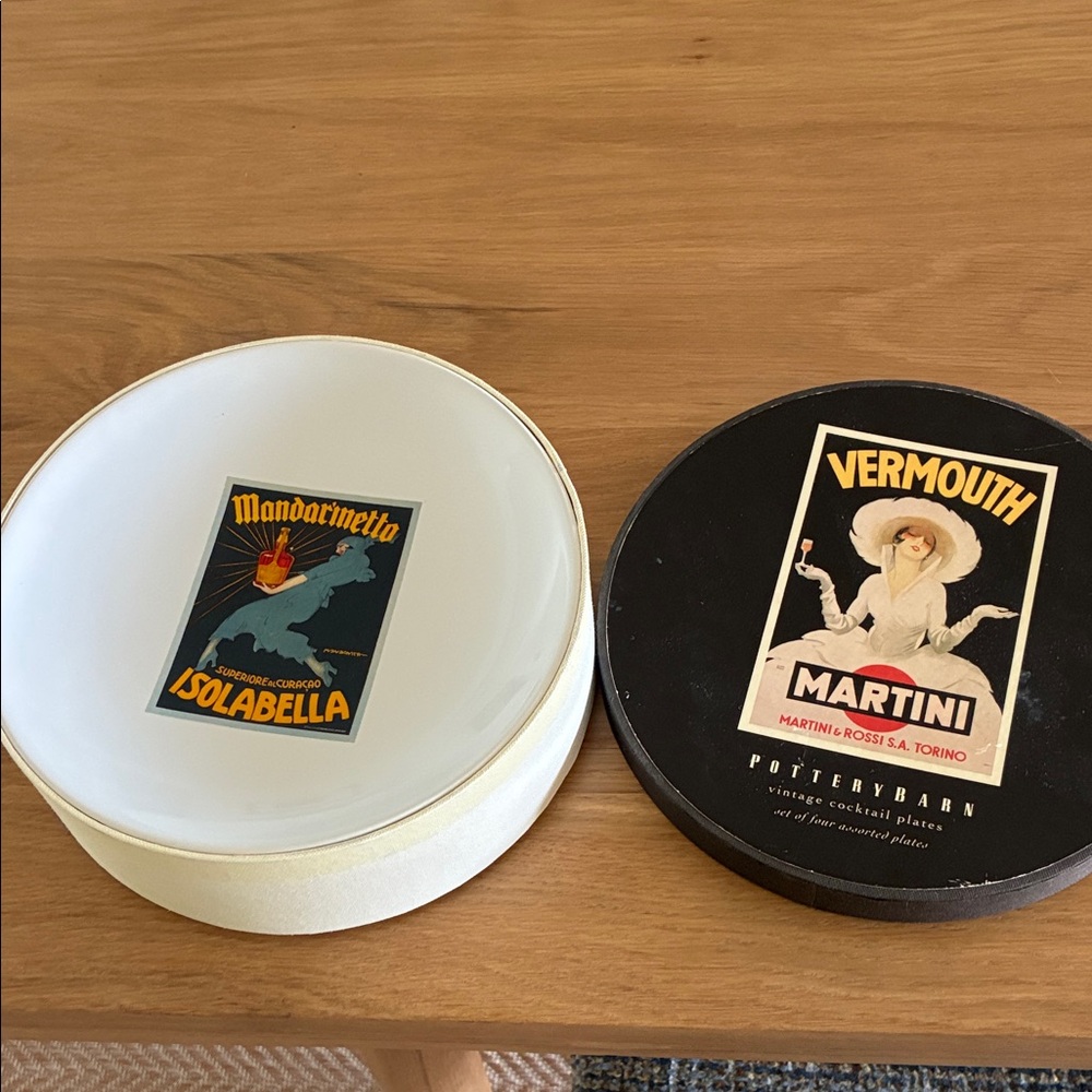 Pottery Barn Martini and Isolabella Cocktail Plates
